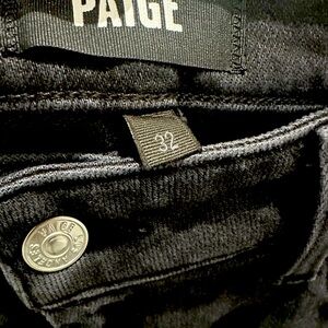 NWT Paige wide-leg high-rise black vintage wash jeans Sz 32 31” inseam